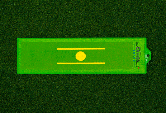 The Divot Board swing path trainer in action